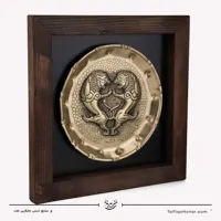 قاب قلم زنی برنجی طرح شیر براق سایز 36*36