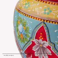 گلدان آبگینه نقاشی شده قرمز سایز 24