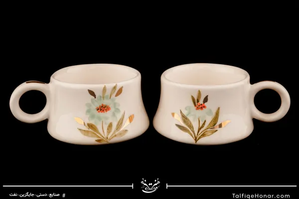 سرویس چای خوری دو نفره طرح بابونه با قندان و سینی