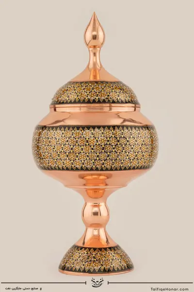 شکلات خوری مس خاتم کاری سایز 23 (10482)
