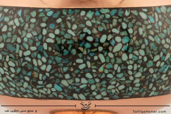 شکلات خوری مس فیروزه کوبی سایز 18 کد 001(10002)