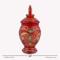 شکلات خوری آبگینه نقاشی شده قرمز سایز 30