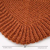 کیف قلاب بافی با الیاف طبیعی رافیا طرح ریحان رنگ آجری سایز 28*30