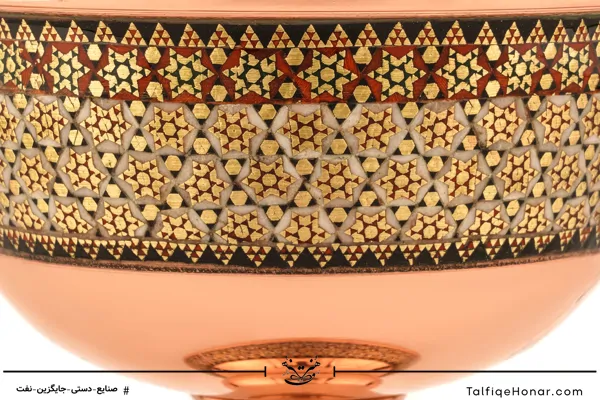 سنگاب مس خاتم کاری سایز 12