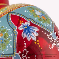 گلدان آبگینه نقاشی شده قرمز سایز 24