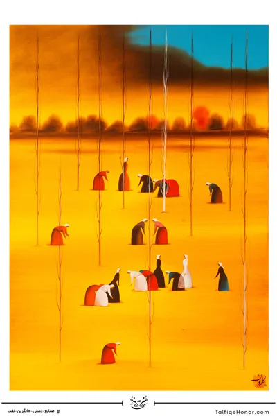  تابلو نقاشی رنگ روغن مزرعه سایز 100*70