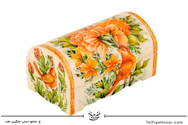  جعبه نقاشی زیرلاکی استخوان دو خانه سایز 9