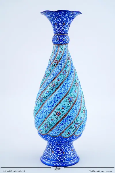 گلدان صراحی مینا کاری سایز 26 کد 001