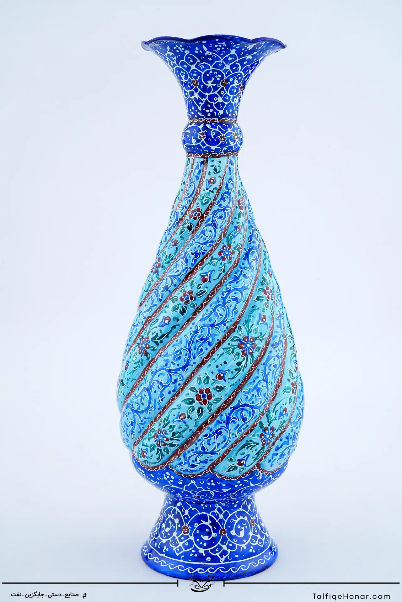 گلدان صراحی مینا کاری سایز 26 کد 001