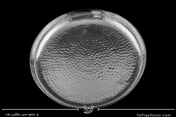ظرف پذیرایی مسی چکش کاری سه پایه دار سایز 7*31