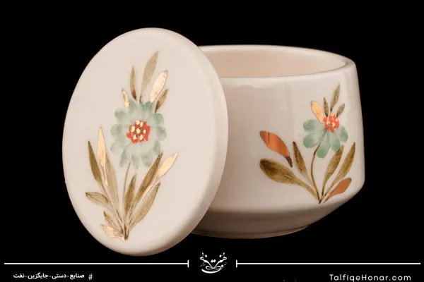 سرویس چای خوری دو نفره طرح بابونه با قندان و سینی