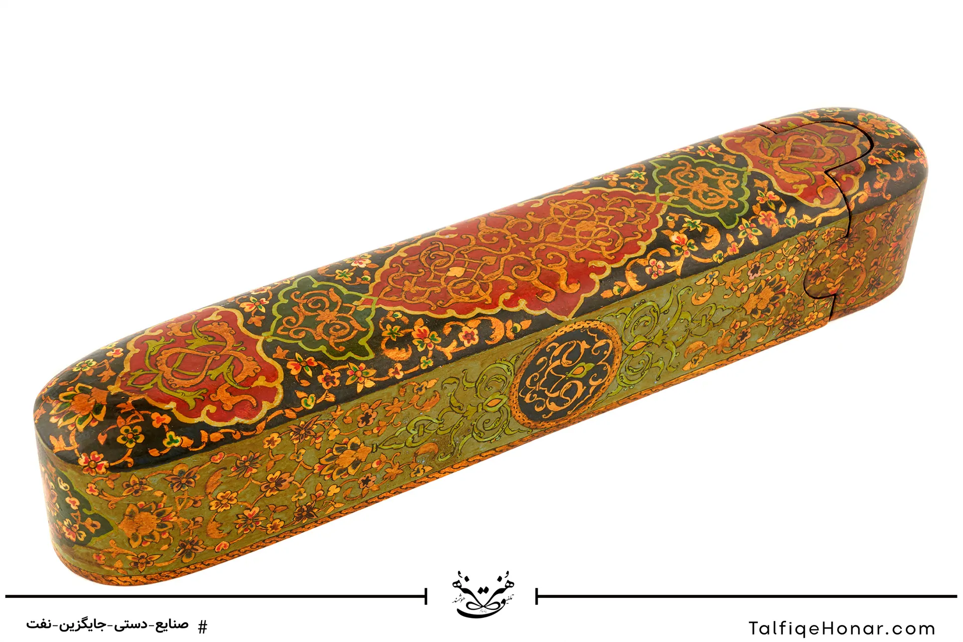 قلمدان چوب گردو تذهیب قرینه سایز29