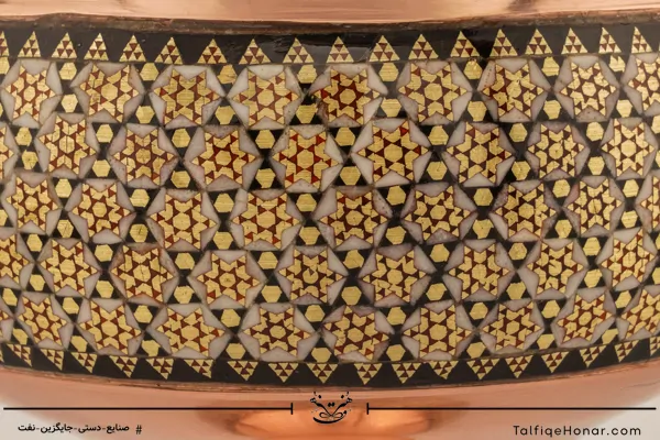 شکلات خوری مس خاتم کاری سایز 23 (10482)
