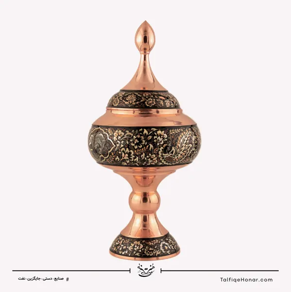 شکلات خوری مس الماس تراش طرح ویژه نقره سایز45 کد10002