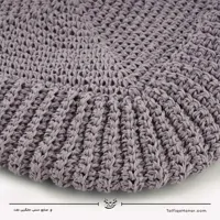 کیف قلاب بافی با الیاف طبیعی رافیا طرح ریحان رنگ یاسی سایز 28*30