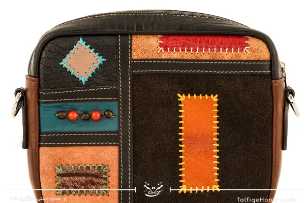 کیف چرم تکه دوزی دوشی زنانه