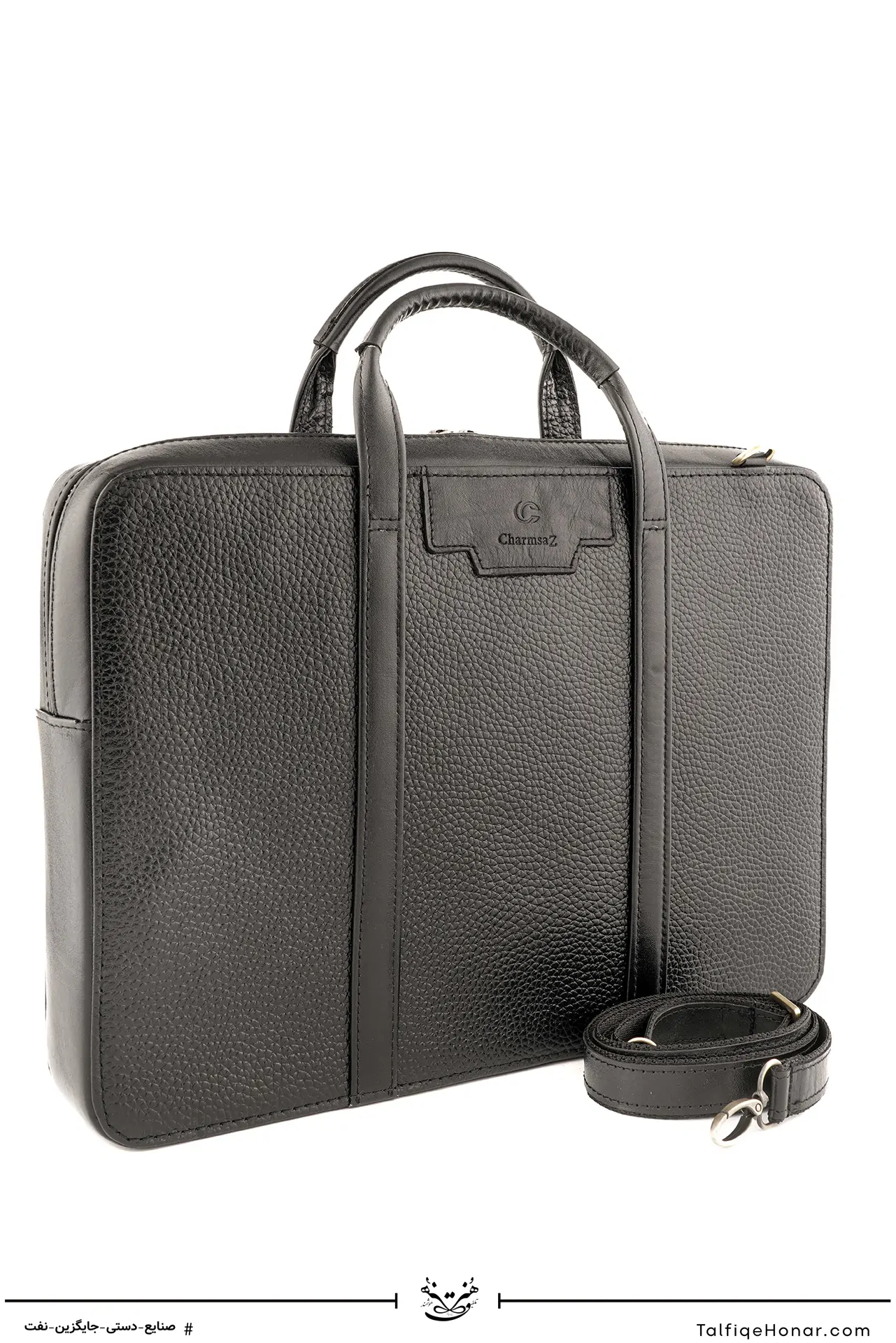  کیف اداری چرم فلوتر گاوی مشکی سایز 30*40