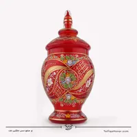 شکلات خوری آبگینه نقاشی شده قرمز سایز 30