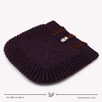 کیف قلاب بافی با الیاف طبیعی رافیا طرح ریحان رنگ بنفش سایز 28*30