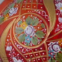 شکلات خوری آبگینه نقاشی شده قرمز سایز 30