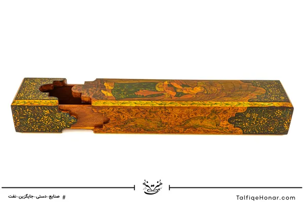 قلمدان چوب گردو نگارگری و تشعیر سایز 30