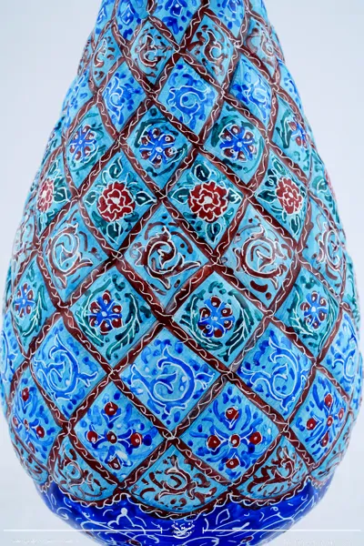 گلدان صراحی مینا کاری سایز 26 کد 002