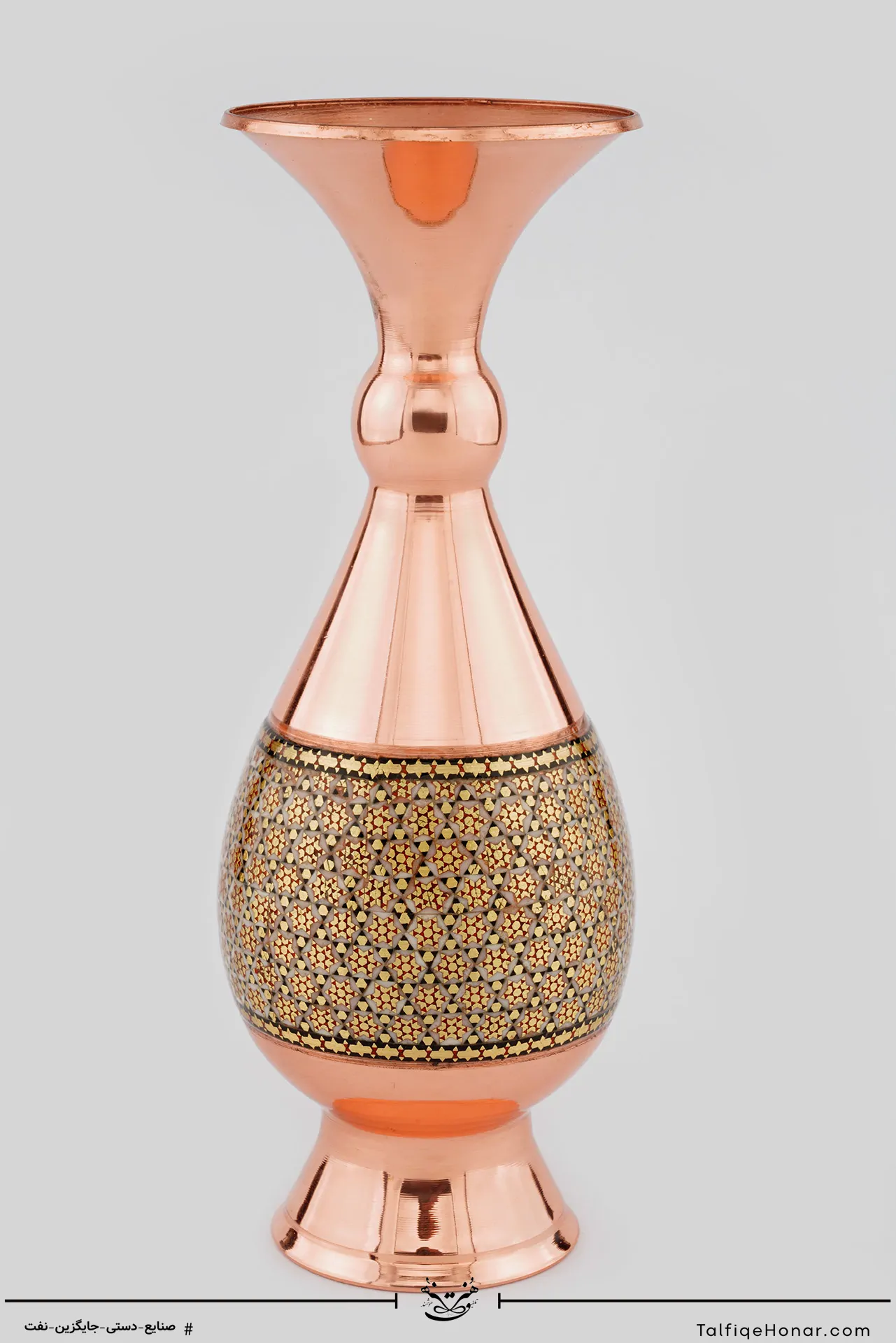 گلدان صراحی مس و خاتم سایز 20(10482)