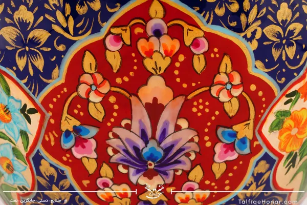 گلدان بلونی مس تمام پرداز با ورق طلا سایز 21 کد(10526)