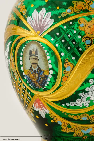 شکلات خوری آبگینه نقاشی شده سبز سایز 30