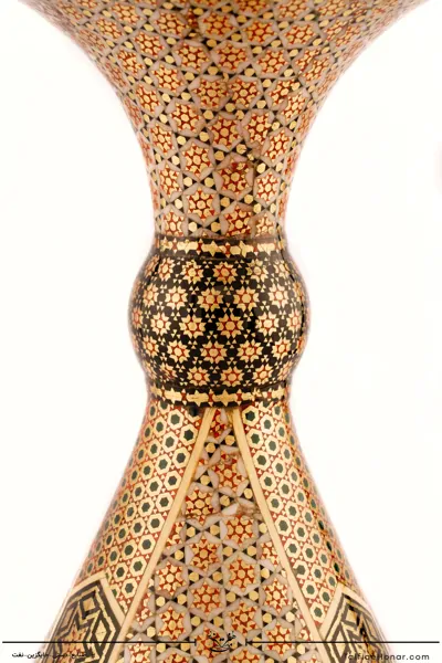 گلدان صراحی مس تمام خاتم سایز 25 کد 001(10482)
