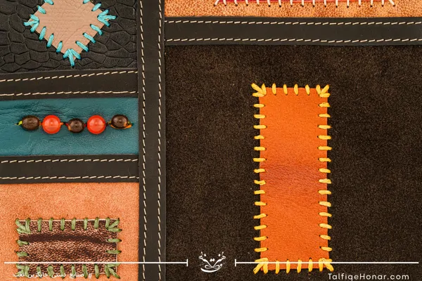 کیف چرم تکه دوزی دوشی زنانه