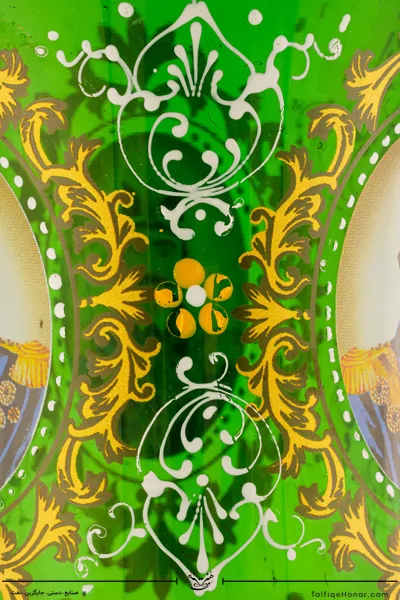 جفت لاله نوروز بلور تراش و نقاشی سبز سایز 15*15*64