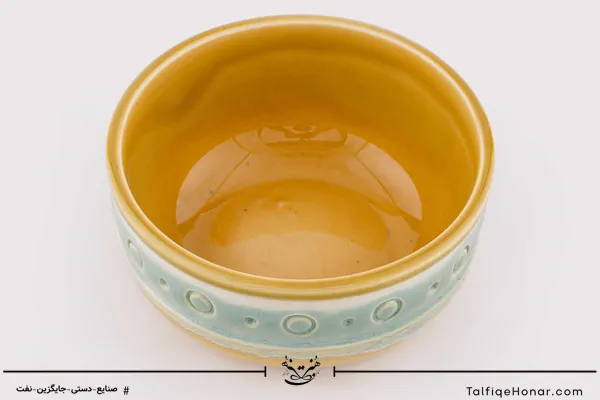 جفت کاسه سرامیکی با رنگ کرمی قطر 12