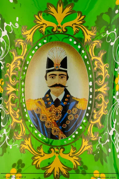 جفت لاله نوروز بلور تراش و نقاشی سبز سایز 15*15*64