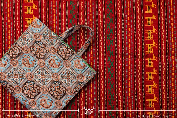 گلیم پادری پشمی با کیف ترمه  کد 001