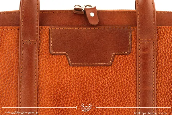 کیف اداری چرم فلوتر گاوی رنگ عسلی سایز 30*40