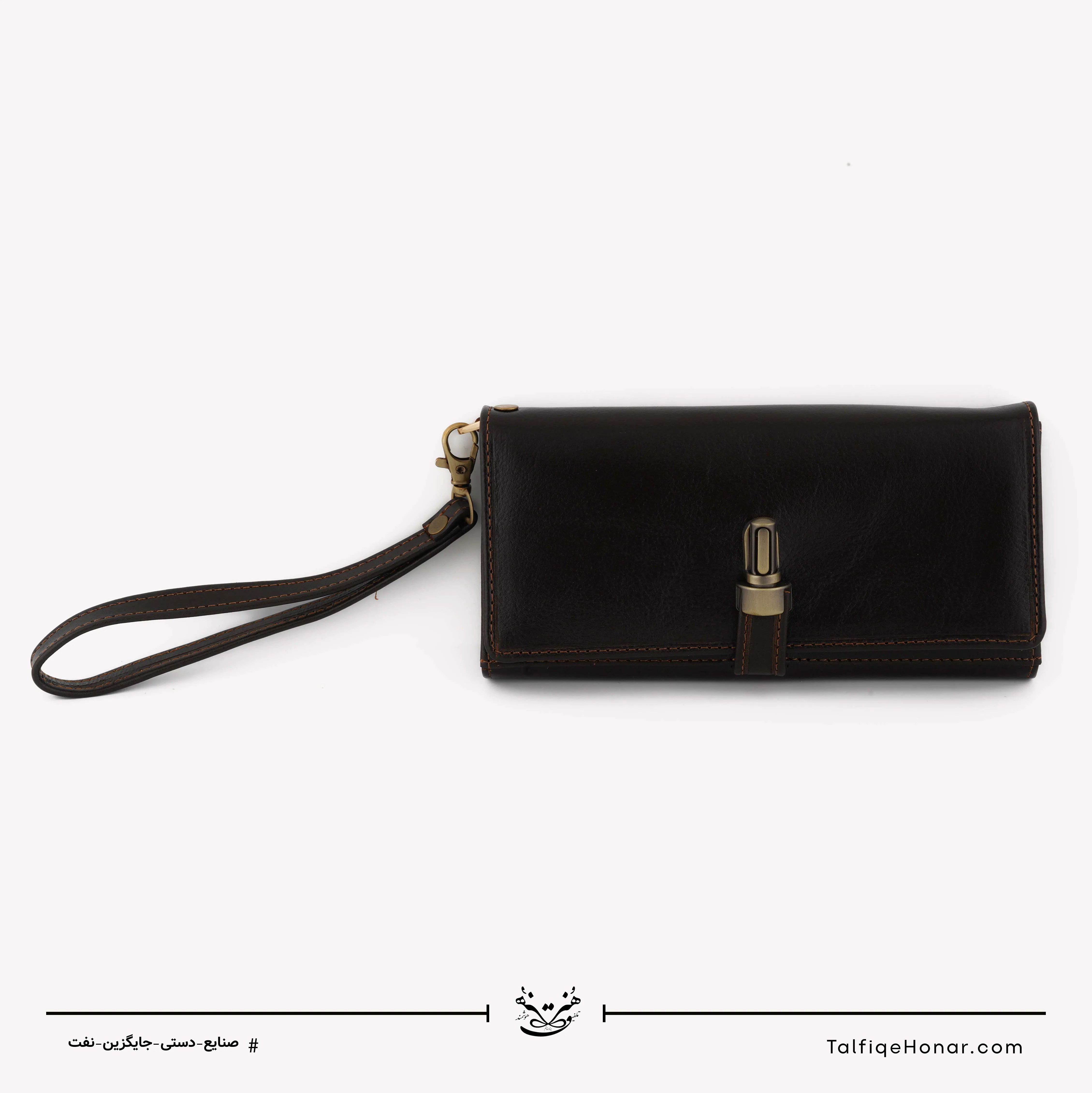 کیف دستی زنانه چرم مدل آنا رنگ قهوه ای سایز 3*10*20