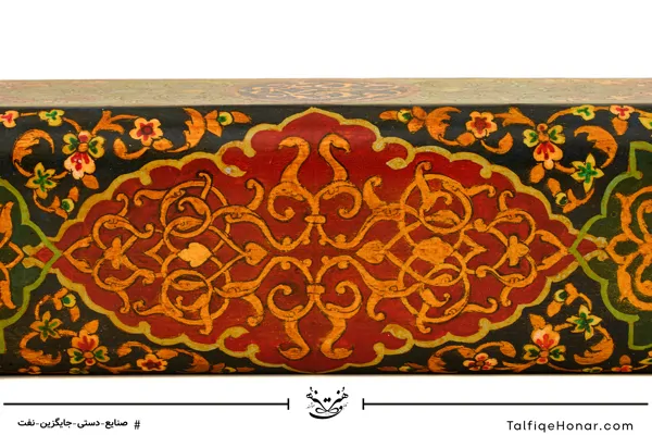 قلمدان چوب گردو تذهیب قرینه سایز29