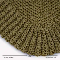 کیف قلاب بافی با الیاف طبیعی رافیا طرح ریحان رنگ فسفری سایز 28*30