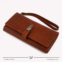 کیف دستی زنانه چرم طرح کروکدیل مدل آنا رنگ عسلی سایز 3*10*20