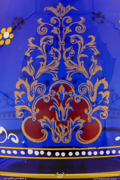 جفت لاله نوروز بلور تراش و نقاشی آبی سایز 15*15*64