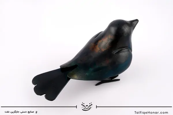 پرنده نشسته فولادی سینه مشبک (10221)