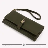 کیف دستی زنانه چرم مدل آنا رنگ زیتونی سایز 3*10*20