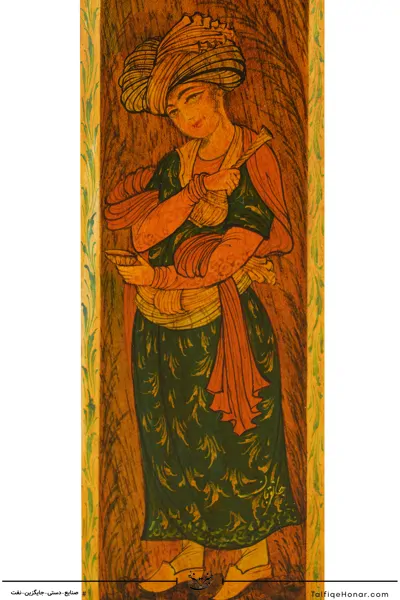 قلمدان چوب گردو نگارگری و تشعیر سایز 30