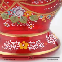 شکلات خوری آبگینه نقاشی شده قرمز سایز 30