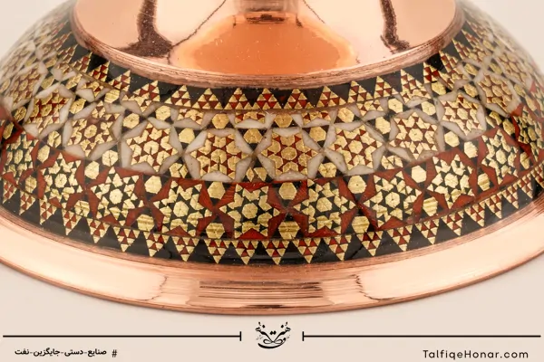 سنگاب مس خاتم کاری سایز 12