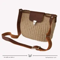 کیف قلاب بافی با الیاف طبیعی رافیا طرح جانان