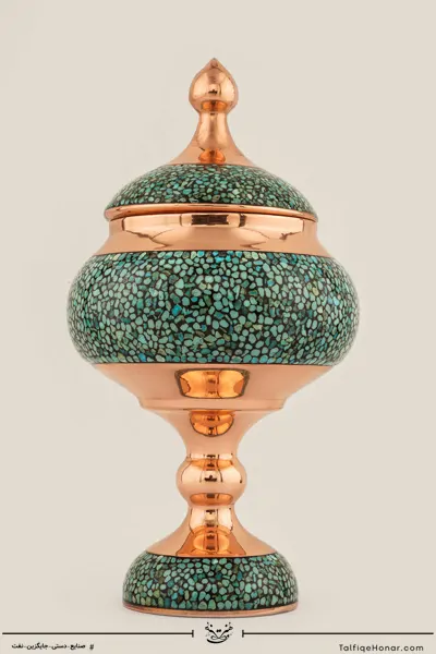شکلات خوری مس فیروزه کوبی سایز 22 کد 001(10002)