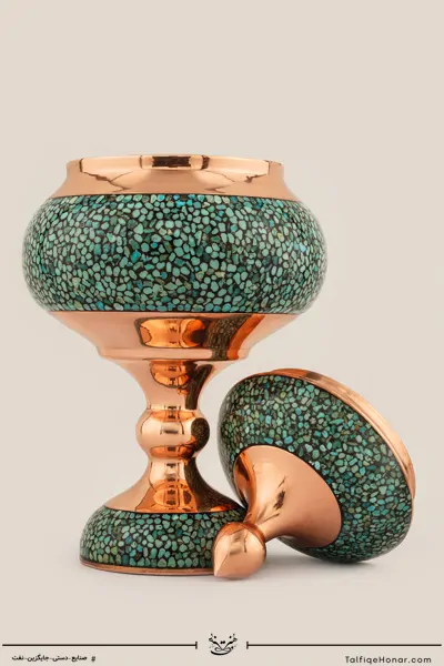 شکلات خوری مس فیروزه کوبی سایز 22 کد 001(10002)