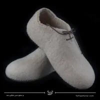 پاپوش نمدی بنددار رنگ کرمی سایز 39